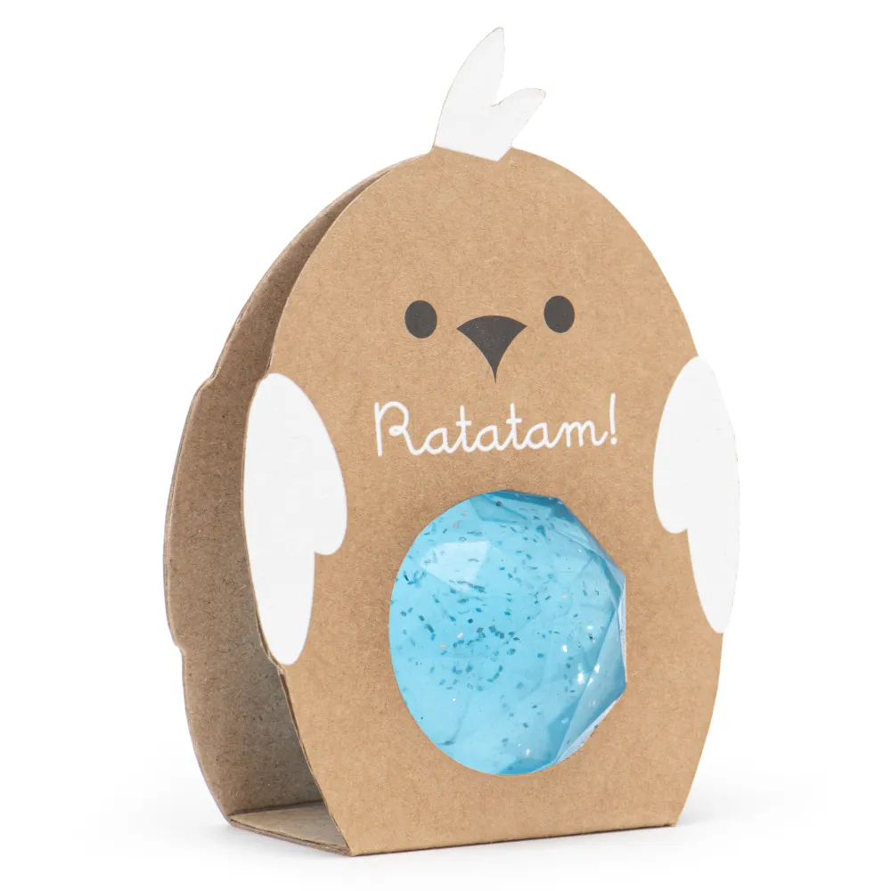 New Ratatam Balle rebondissante facettes oiseau – Bleu